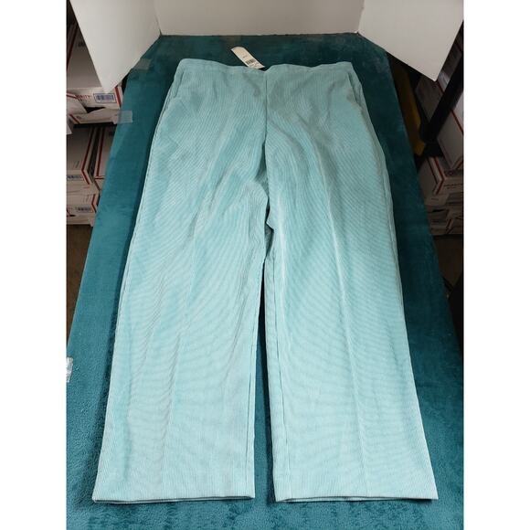Alfred Dunner Pants Size 20 Womens Green Pull On Corduroy Stretch Ladies NWT - Picture 1 of 12